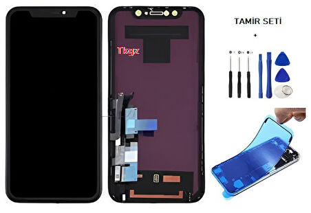 iPhone XR Uyumlu Lcd Ekran Dokunmatik A+A KALİTE ( JK MARKA ) + TAMİR SETİ + TOZ BANTI