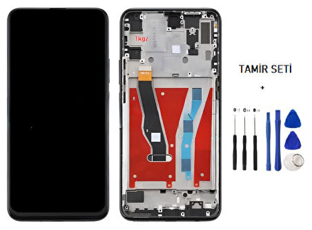 Huawei Y9 Prime 2019 Uyumlu Lcd Ekran Dokunmatik SERVİS Orijinali ÇITALI SİYAH + TAMİR SETİ