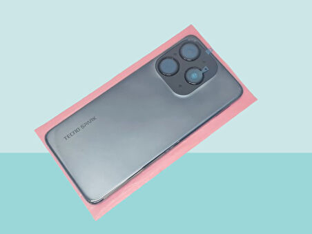 Tecno SPARK 8T Uyumlu FULL KASA Arka Kapak Batarya Kapağı - SİYAH