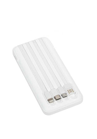 10.000 Mah Şarj Göstergeli Dahili Çoklu Kablolu Powerbank, Samsung/Iphone/Huawei/Oppo şarz powerbank