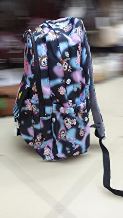  extra BÜYÜK BOY Öğrenci Sırt Çantası Okul Çantası Basit Kore Tarzı Sırt, Seyahat Eğlence Çantası labubu 