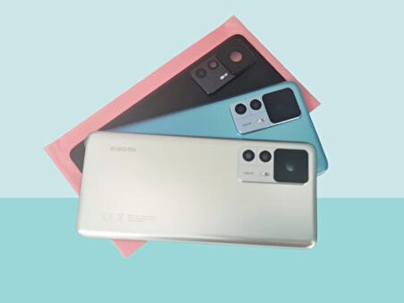Tkgz - Xiaomi Mi 12T Arka Pil Batarya Kapağı Kapak (FULL KAMERA LENSİ 108 MP) SİYAH