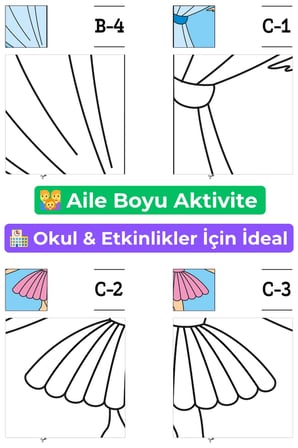 Dev Boyama Posteri 16 Parça A4 🎨 Çocuklar İçin Büyük Boy Puzzle Boyama Seti Eğitici Duvar Boyama