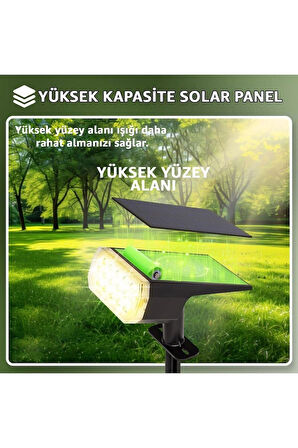 Bahçe Aydınlatması 10 Ledli Duvar ve Yere Uyumlu Güneş Enerjili Led Işık Solar Projektör