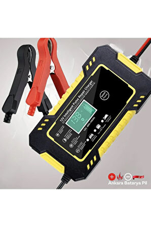 12v 6a Akıllı Araba Motosiklet Lcd Ekran Araç Akü Onarım Hızlı Şarj Cihazı Islak Kuru Jel Kurşunasit