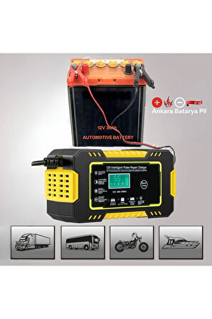 12v 6a Akıllı Araba Motosiklet Lcd Ekran Araç Akü Onarım Hızlı Şarj Cihazı Islak Kuru Jel Kurşunasit