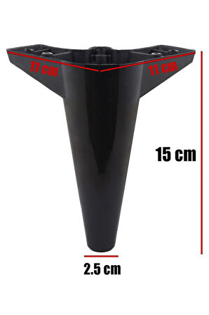 Asya Ayak Siyah 12 cm Tv Ünitesi, Koltuk Altı , Dolap Ayağı, Koltuk Mobilya Yükseltici