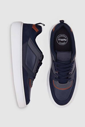 Twn Lacivert Kalın Beyaz Tabanlı Bağcıklı Sneaker Ayakkabi 3EC09ORT0380