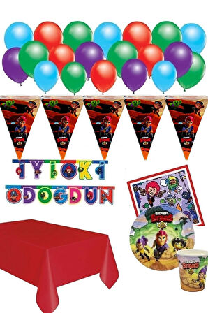 Çıtıpıtıstore Brawl Stars Konseptli Doğum Günü Seti Erkek Çocuk Doğum Günü Balon Seti
