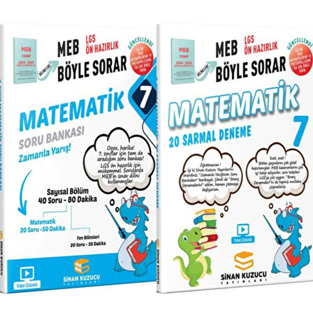 Sinan Kuzucu Yayınları 2025 7.Sınıf Matematik Soru Bankası ve  Matematik 20'li Sarmal Deneme