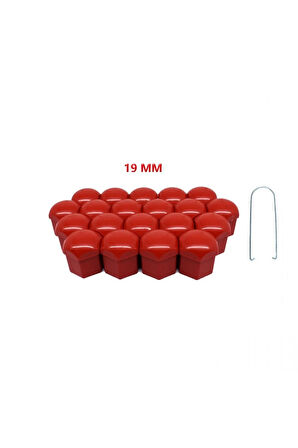 Viteksa Bijon Kapağı Düz 19mm Kırmızı 20li Set