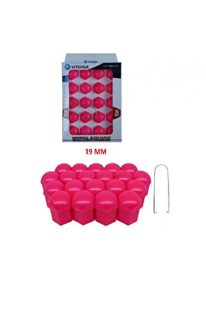Viteksa Bijon Kapağı Düz 19mm Pembe 20li Set