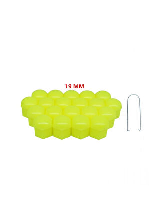 BİJON KAPAĞI DÜZ 19MM FOSFOR SARI 20Lİ SET