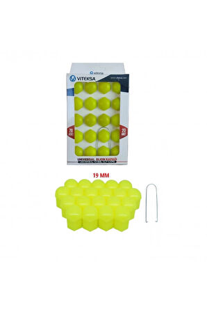 BİJON KAPAĞI DÜZ 19MM FOSFOR SARI 20Lİ SET
