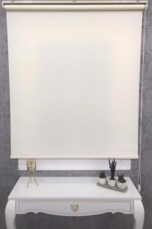 Düz Krem Renk Güneşlik Stor Perde