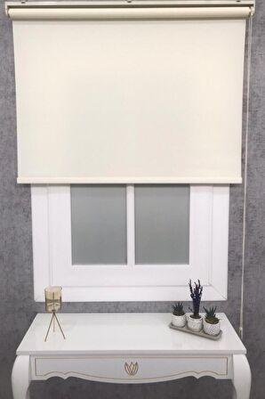 Düz Krem Renk Güneşlik Stor Perde