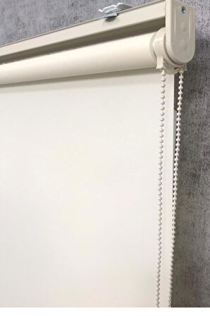 Düz Krem Renk Güneşlik Stor Perde