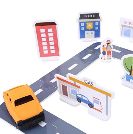 My City Otoyol Eğitici Puzzle Seti - 75 Parça