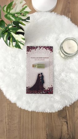 Pamuğum Atelier 3 cm Şişeli Kına Hediyeliği – Kişiye Özel Tasarım Kartlı Kına Hediyeliği (15 Adet)