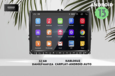 VOLKSWAGEN ANDROİD MULTİMEDYA KABLOSUZ CARPLAY 2GB/32 AND13