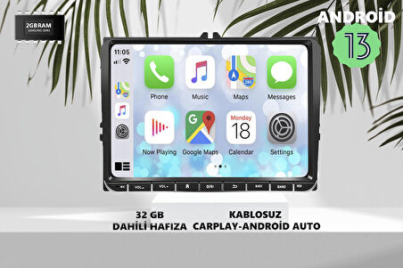 VOLKSWAGEN ANDROİD MULTİMEDYA KABLOSUZ CARPLAY 2GB/32 AND13