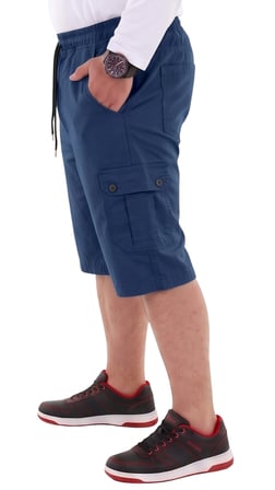Erkek  Büyük Beden 177 Kiloya Kadar Uygun Bedenli Dizaltı Kargo Cepli Gabardin Kapri