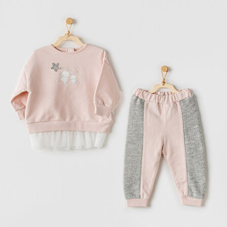 Andywawa AC24132 Ballerina 2li Bebe Takım Pink Grey