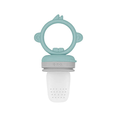 OiOi Silikon Püre Meyve Sebze Emziği Aqua Green / Powder Grey