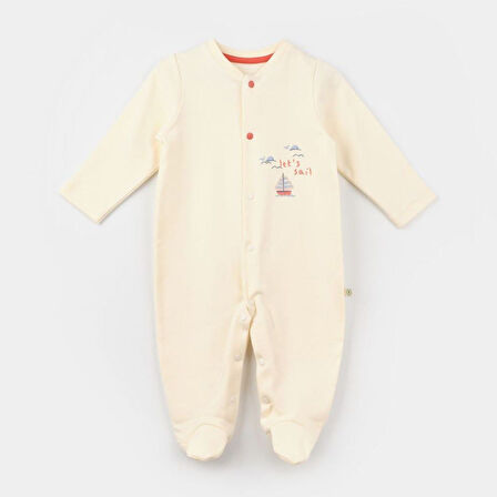 Bibaby Biorganic Sun Lets Sail Bebek Tulum 60754 Ekru Mavi
