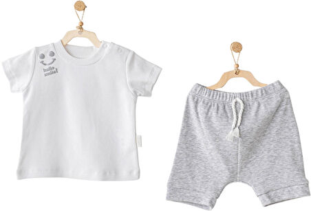 Andywawa AC25894 2'Li Basic Bebe Takım Grey Melange