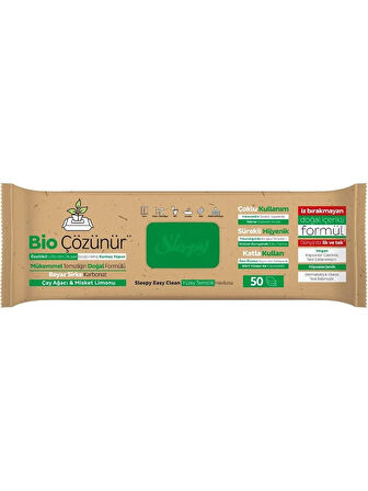 Sleepy Bio Yüzey Temizlik Havlusu 50 Adet Çayağacı Misket Limonlu