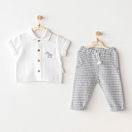 Andywawa AC25813 Little King 2'Li Takım Grey