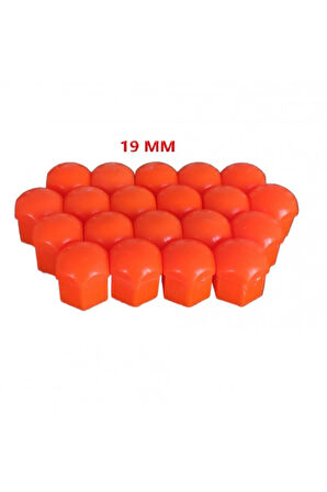 Viteksa Bijon Kapağı Düz 19mm Turuncu 20li Set