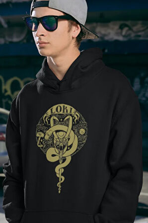 Avengers Loki Baskılı Unisex Oversize Marvel Hoodie