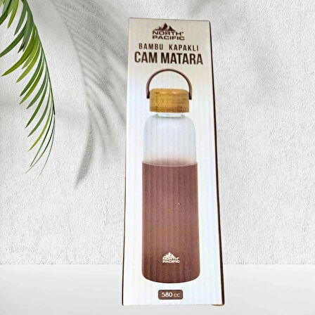 North Paci fic Bambu Kapaklı Cam Matara 580 cc