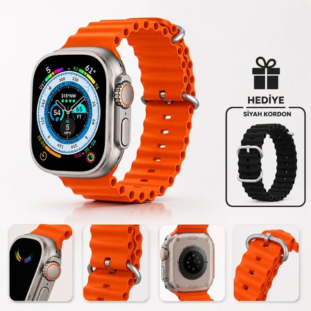G98 Ultra Bluetooth Akıllı Saat 2 Kordonlu Set Büyük Ekran Modern Tasarım