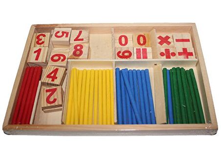 Ahşap Kutulu Matematik Seti Çocuk Oyun Oyuncak
