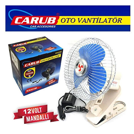 10 İnç (12 Volt) Büyük Boy Oto Vantilatör Araç İçi Soğutucu Pervane