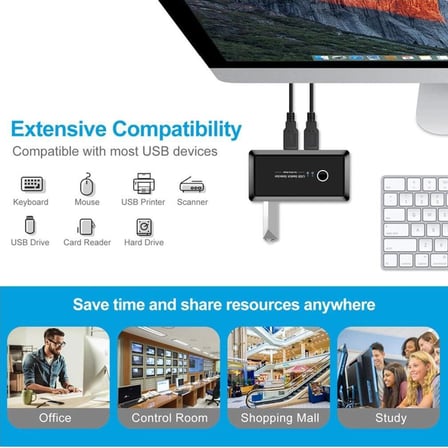 4685 Usb 4 port Hub 2 Kasa Pc Bilgisayar Kvm Switch Splitter Çoklayıcı