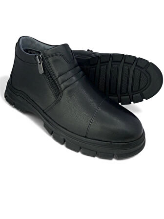  Hakiki Deri İçi Kürklü Tam Ortopedik Erkek Bot