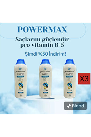 Lubco Powermax Besleyici Onarıcı Formül +Pro Vitamin B-5 Saç şampuanı 400 ML X 3 ADET