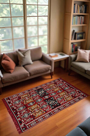 Şark Köşesi Kilim Halı Balkon ve Salon İçin Dekoratif Yıkanabilir Oturma Oda Halısı