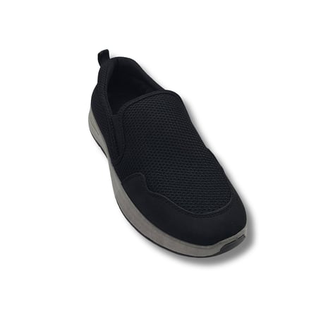 Erkek Siyah Bağcıksız Spor Ayakkabı - Nefes Alabilen Fileli Slip-On Günlük Yürüyüş Ayakkabısı tarzpoli92