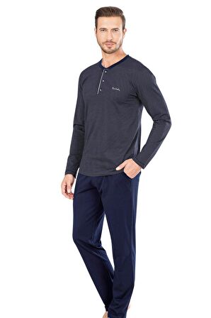Erkek Çizgili Uzunkol Penye Pijama Takımı