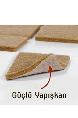 40 adet Kare Yapışkanlı Sandalye, Masa, Koltuk Altı Parke Koruma Keçesi 20 mm * 20 mm Mobilya Keçesi