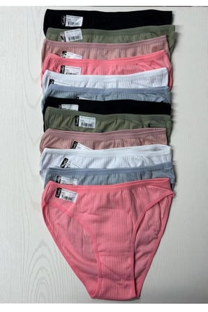 BEYAZ TOPTAN KADIN 12'Lİ COTTON BİKİNİ 0592