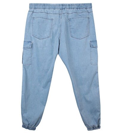 Erkek  Büyük Beden 100-156 Kilo Arası İçin Uygun Kargo Cepli Jogger Kot Pantolon