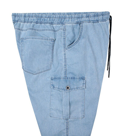 Erkek  Büyük Beden 100-156 Kilo Arası İçin Uygun Kargo Cepli Jogger Kot Pantolon