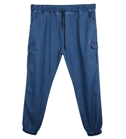 Erkek  Büyük Beden 100-156 Kilo Arası İçin Uygun Kargo Cepli Jogger Kot Pantolon