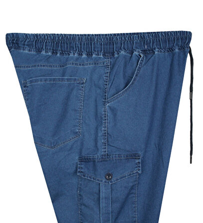 Erkek  Büyük Beden 100-156 Kilo Arası İçin Uygun Kargo Cepli Jogger Kot Pantolon